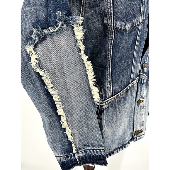 Free PEOPLE X Sandrine Rose Patchwork Jean Jacket Size M NWT - Picture 7 of 14